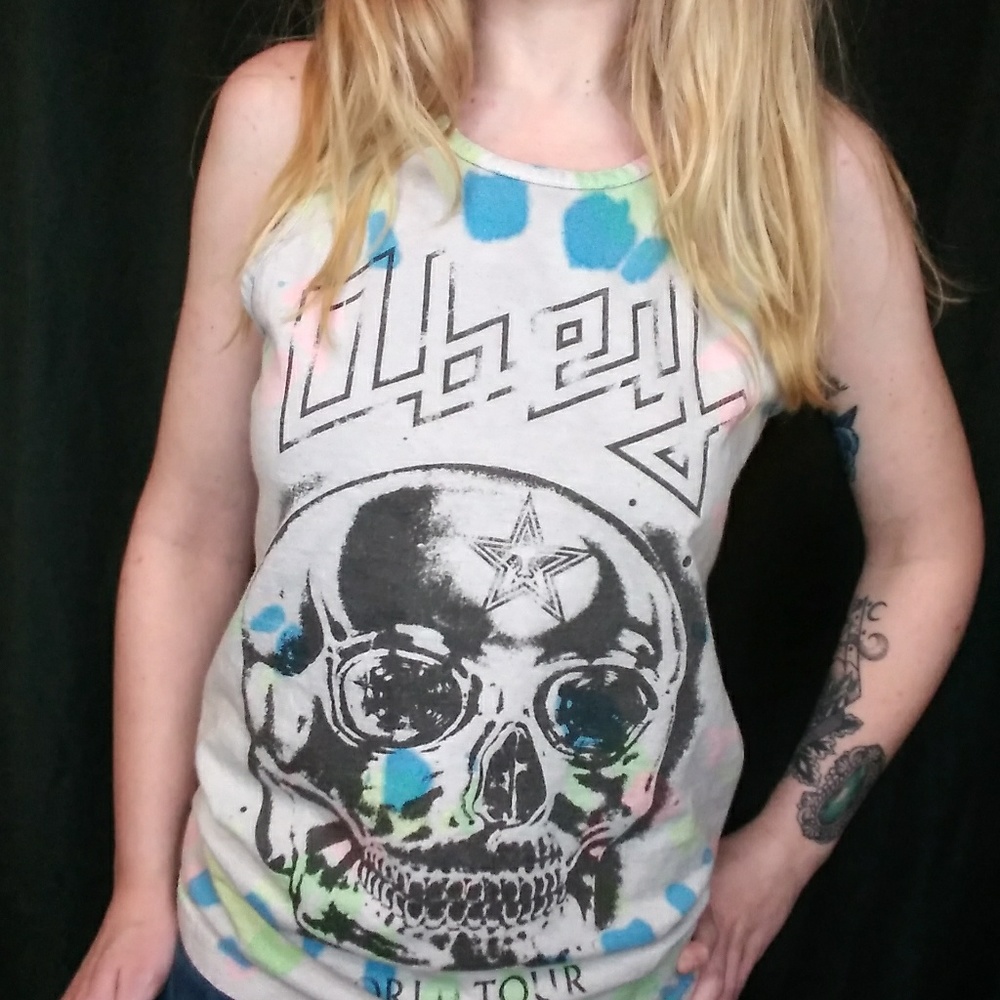 Obey skull tie dye tank
